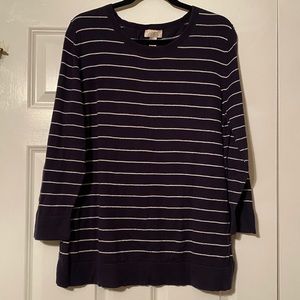 Loft Navy 3/4 length sleeve with white stripes size XL